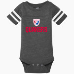 Plainfield Quakers <span class="pdp-name-mascot">Plainfield Quakers</span> Rabbit Skins Infant Football Fine Jersey Onesie Front Thumbnail