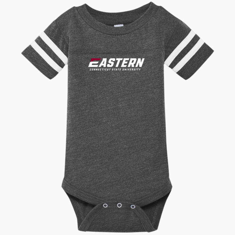 OFFICIAL ONLINE STORE OF EASTERN ATHLETICS <span class="pdp-name-mascot">Eastern Connecticut Warriors</span> Rabbit Skins Infant Football Fine Jersey Onesie