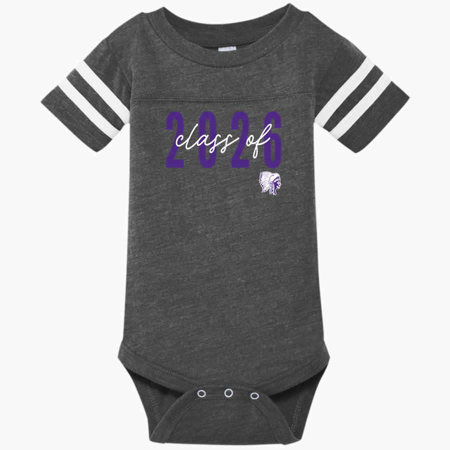 LOGAN HIGH SCHOOL CHIEFTAINS Rabbit Skins Infant Football Fine Jersey Onesie