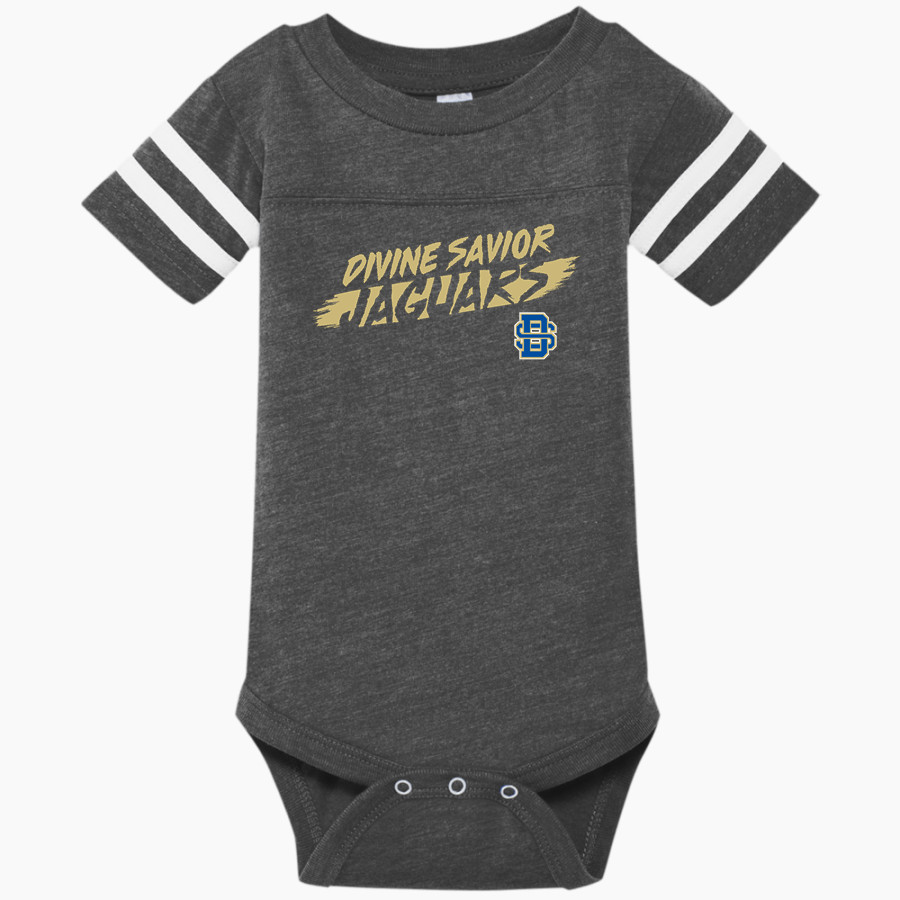 Divine Savior Academy Jaguars <span class="pdp-name-mascot">Divine Savior Academy Jaguars</span> Rabbit Skins Infant Football Fine Jersey Onesie