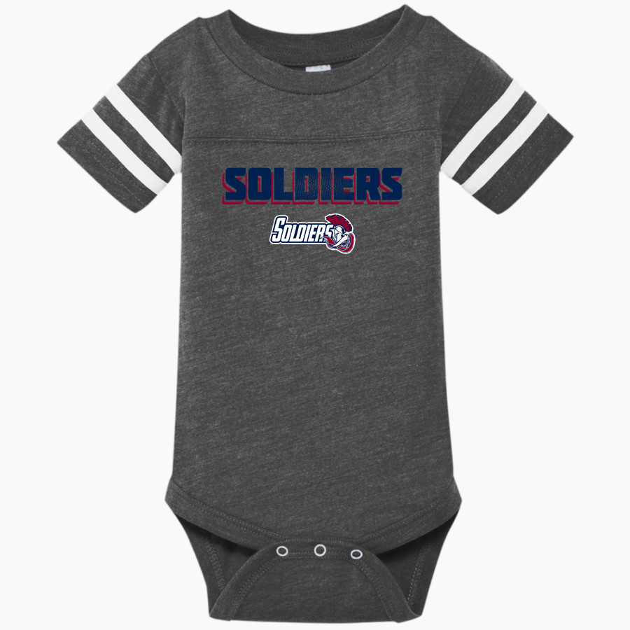 River City Believers Soldiers Rabbit Skins Infant Football Fine Jersey Onesie