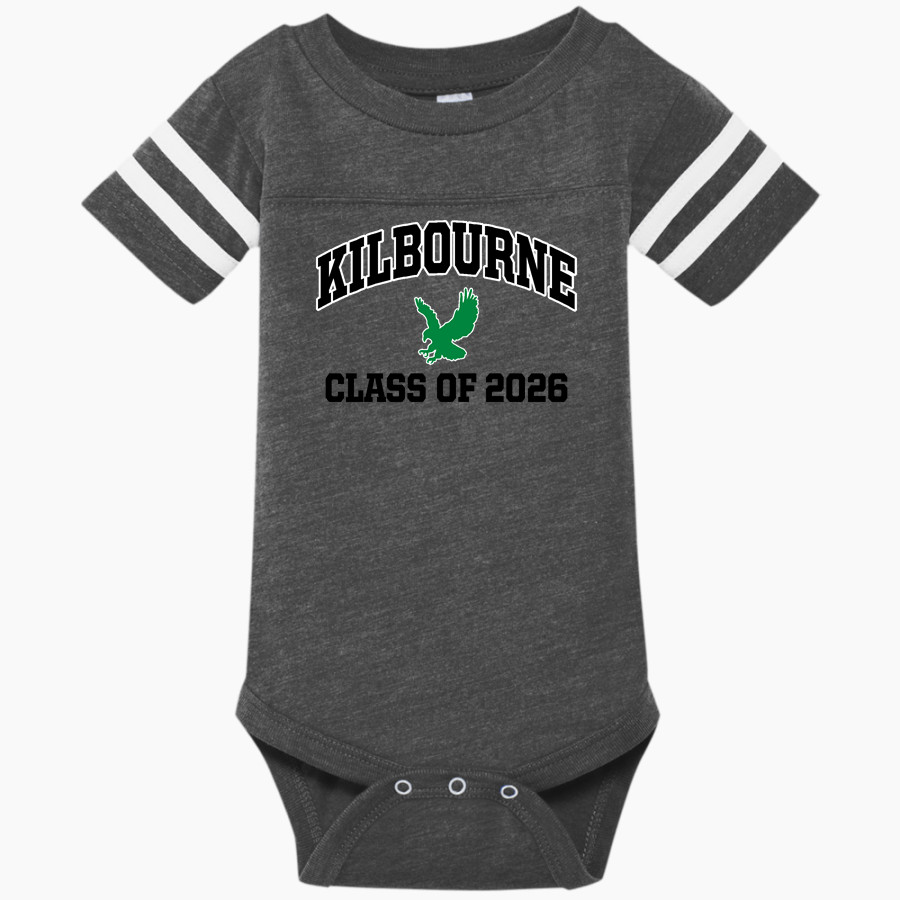 KILBOURNE HIGH SCHOOL HAWKS <span class="pdp-name-mascot">KILBOURNE HAWKS</span> Rabbit Skins Infant Football Fine Jersey Onesie