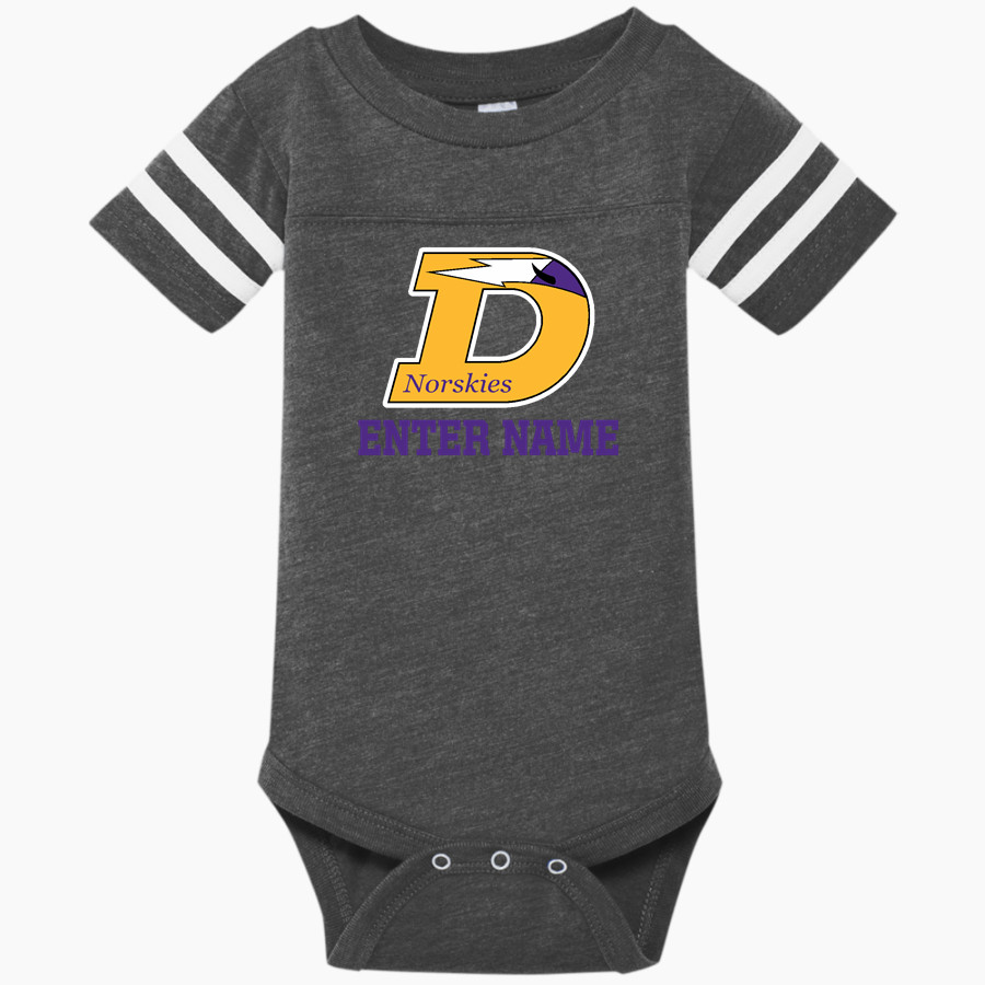 DEFOREST HIGH SCHOOL NORSKIES Rabbit Skins Infant Football Fine Jersey Onesie
