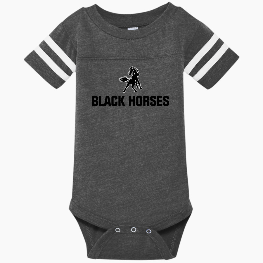 Schuylerville Horses Rabbit Skins Infant Football Fine Jersey Onesie