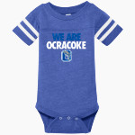 OCRACOKE SCHOOL DOLPHINS <span class="pdp-name-mascot">OCRACOKE DOLPHINS</span> Rabbit Skins Infant Football Fine Jersey Onesie Front Thumbnail