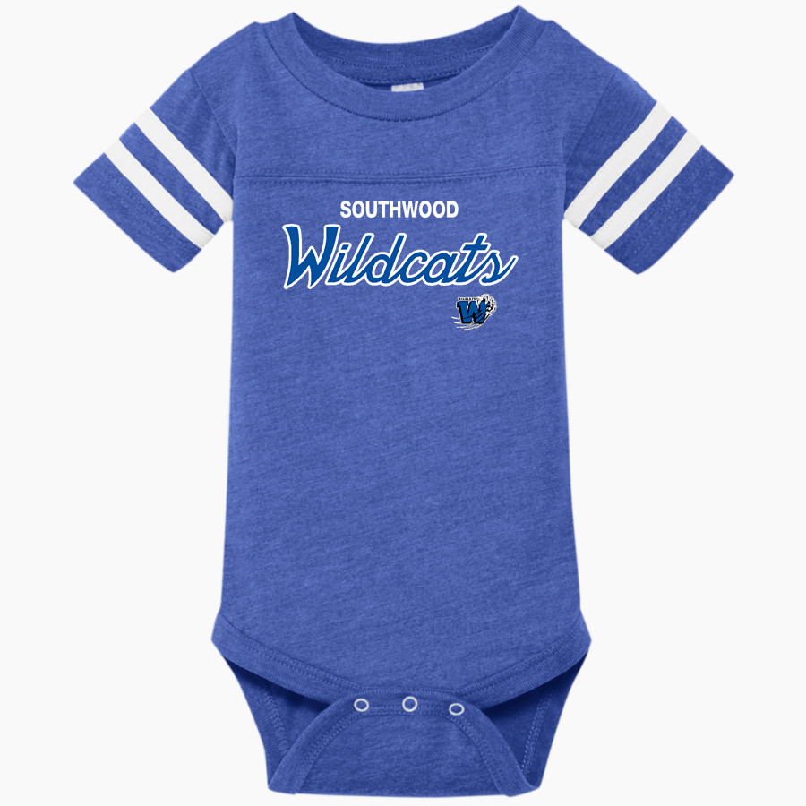 Southwood Wildcats Rabbit Skins Infant Football Fine Jersey Onesie