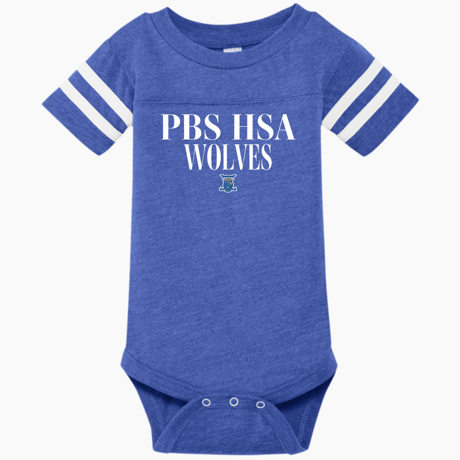 PBS HSA Wolves Rabbit Skins Infant Football Fine Jersey Onesie