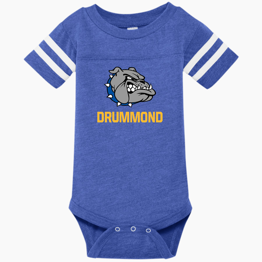 Drummond Bulldogs Rabbit Skins Infant Football Fine Jersey Onesie