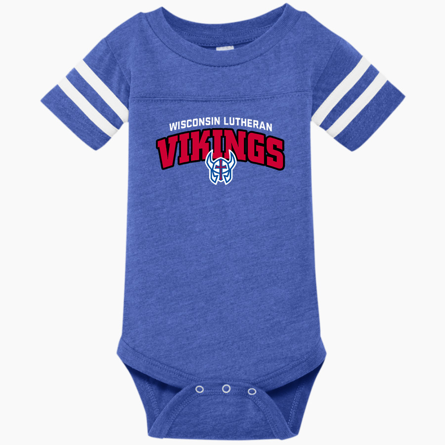 Wisconsin Lutheran Vikings <span class="pdp-name-mascot">Wisconsin Lutheran Vikings</span> Rabbit Skins Infant Football Fine Jersey Onesie