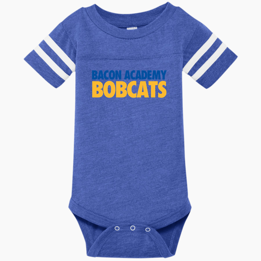 BACON ACADEMY BOBCATS Rabbit Skins Infant Football Fine Jersey Onesie