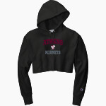 Athens Hornets <span class="pdp-name-mascot">Athens Hornets</span> Champion Women's Reverse Weave Cropped Cut-Off Hooded Sweatshirt Front Thumbnail