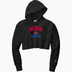 ALBIA HIGH SCHOOL BLUE DEMONS <span class="pdp-name-mascot">ALBIA BLUE DEMONS</span> Champion Women's Reverse Weave Cropped Cut-Off Hooded Sweatshirt Front Thumbnail