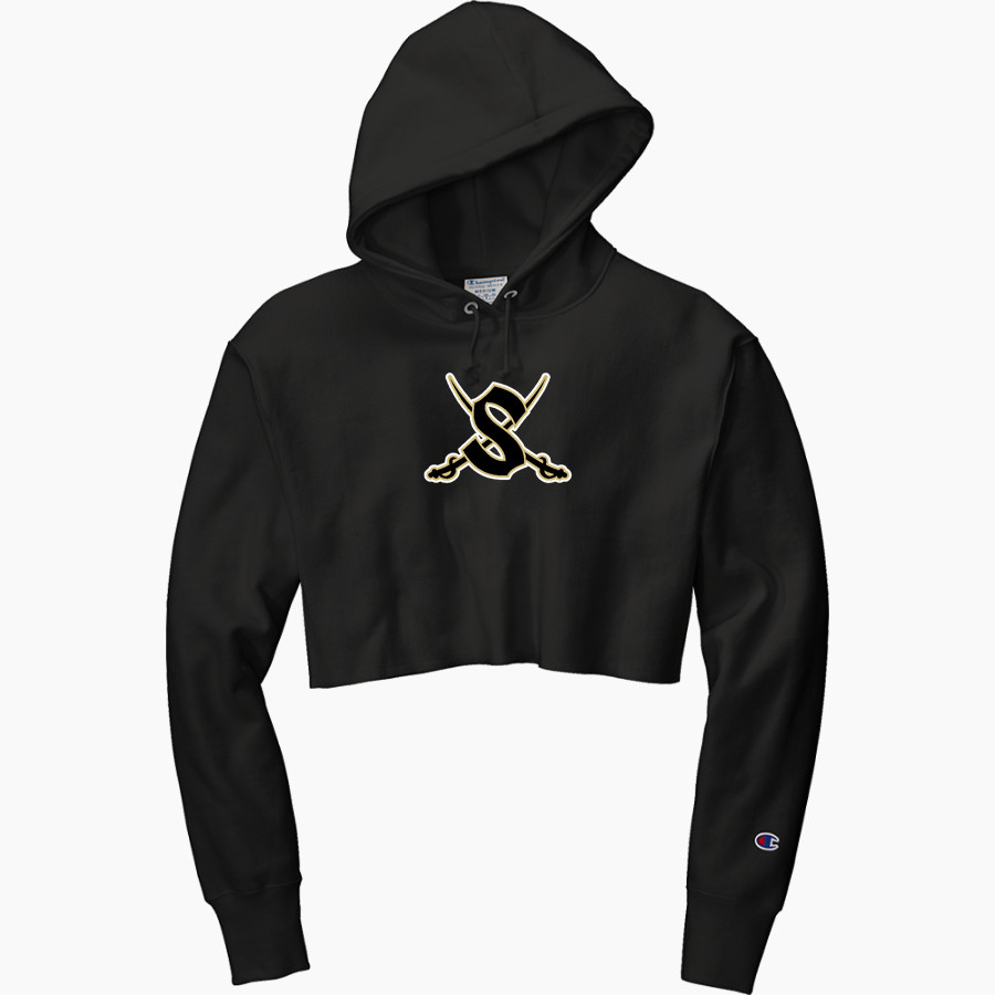 SEGUIN HIGH SCHOOL MATADORS <span class="pdp-name-mascot">SEGUIN MATADORS</span> Champion Women's Reverse Weave Cropped Cut-Off Hooded Sweatshirt