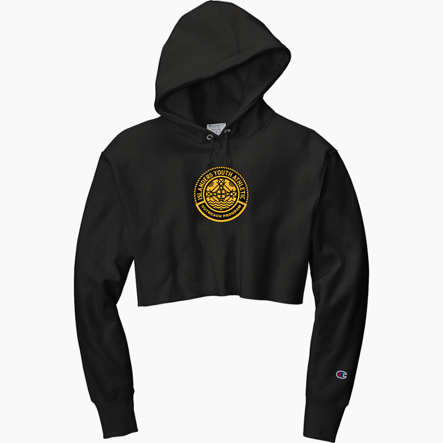 Islanders Youth Athletic Outreach Program <span class="pdp-name-mascot">Islanders Youth Athletic Outreach Program</span> Champion Women's Reverse Weave Cropped Cut-Off Hooded Sweatshirt
