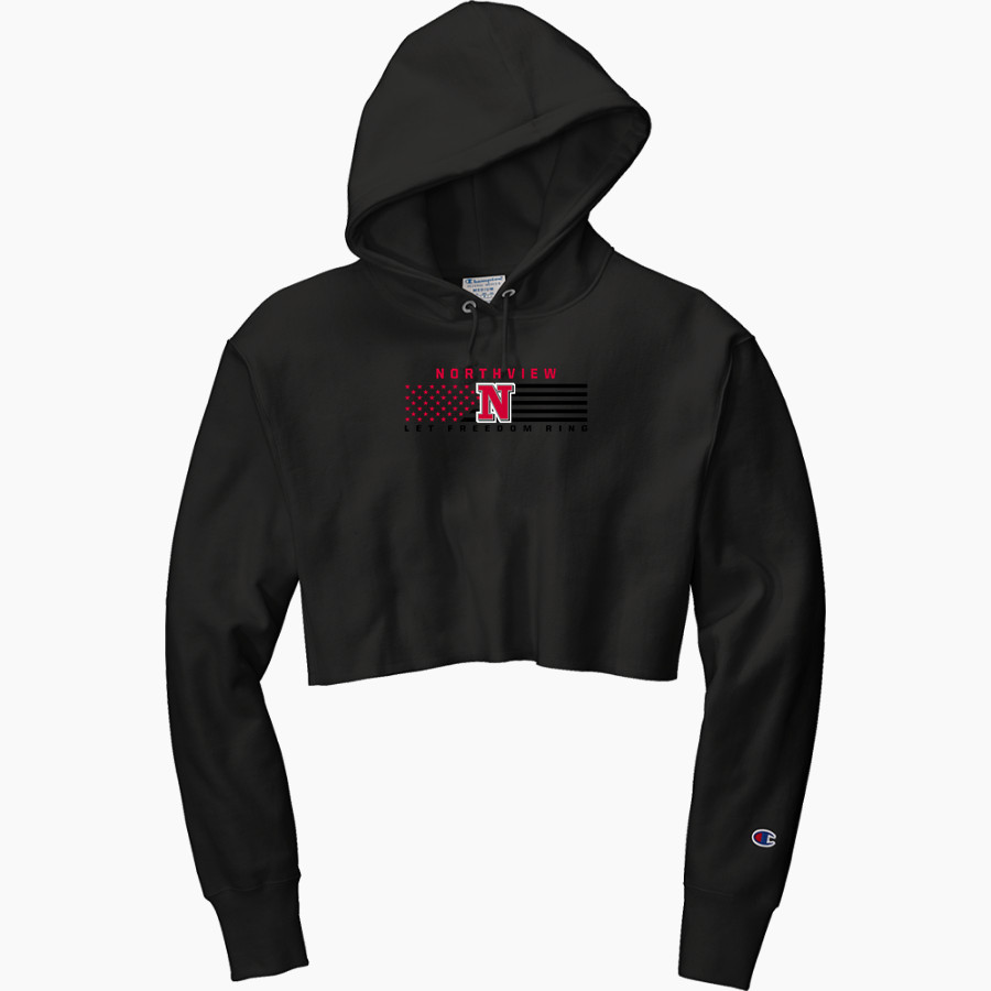 NORTHVIEW HIGH SCHOOL WILDCATS <span class="pdp-name-mascot">NORTHVIEW WILDCATS</span> Champion Women's Reverse Weave Cropped Cut-Off Hooded Sweatshirt
