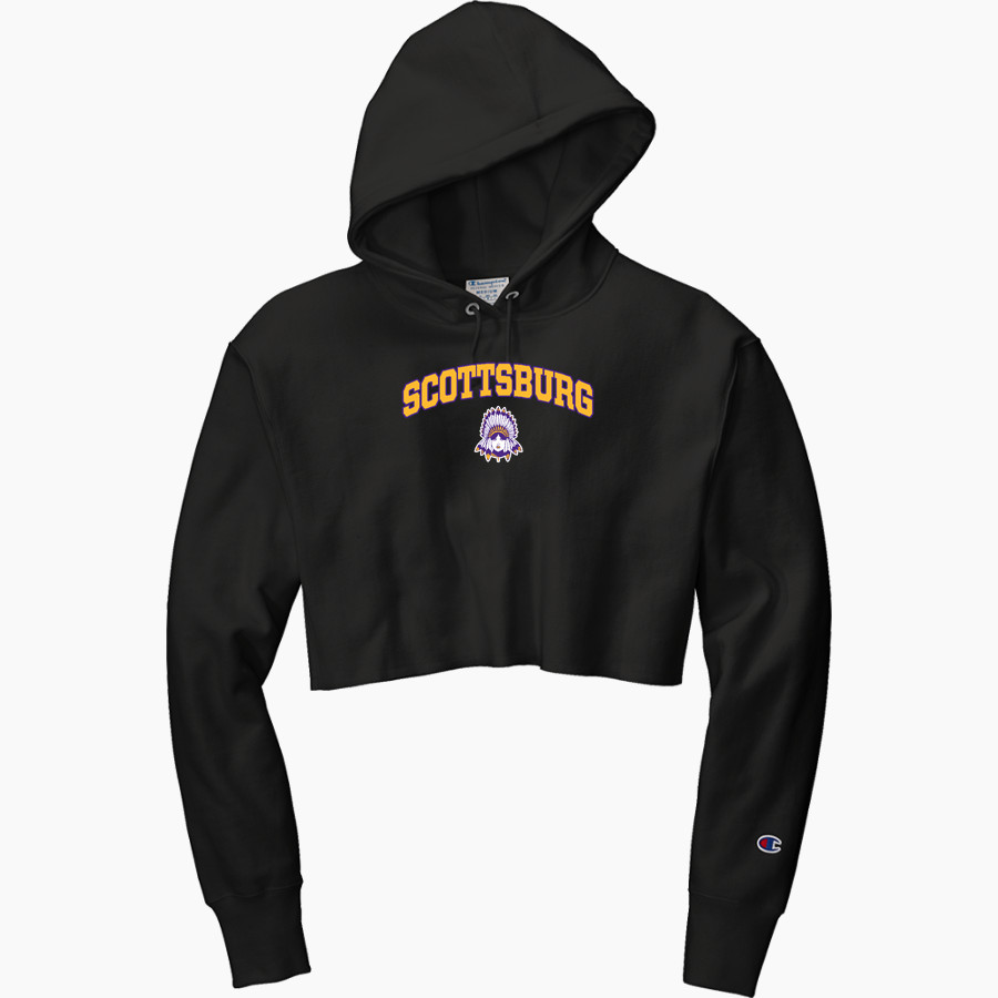 Scottsburg SMS <span class="pdp-name-mascot">Scottsburg SMS</span> Champion Women's Reverse Weave Cropped Cut-Off Hooded Sweatshirt