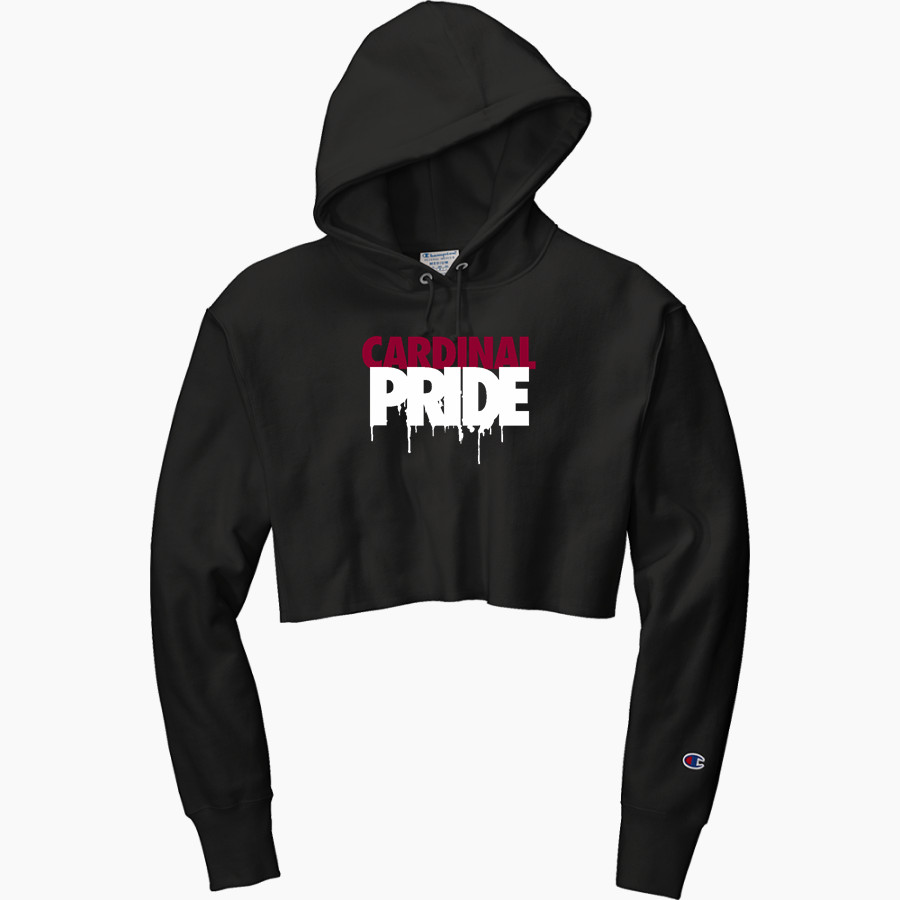 North Idaho Cardinals <span class="pdp-name-mascot">North Idaho College Cardinals</span> Champion Women's Reverse Weave Cropped Cut-Off Hooded Sweatshirt