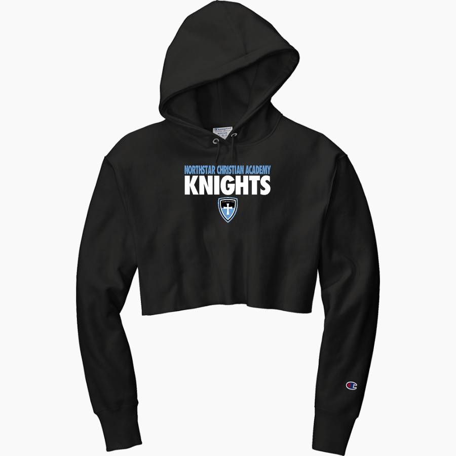 Northstar Christian Knights <span class="pdp-name-mascot">Northstar Christian Academy Knights</span> Champion Women's Reverse Weave Cropped Cut-Off Hooded Sweatshirt