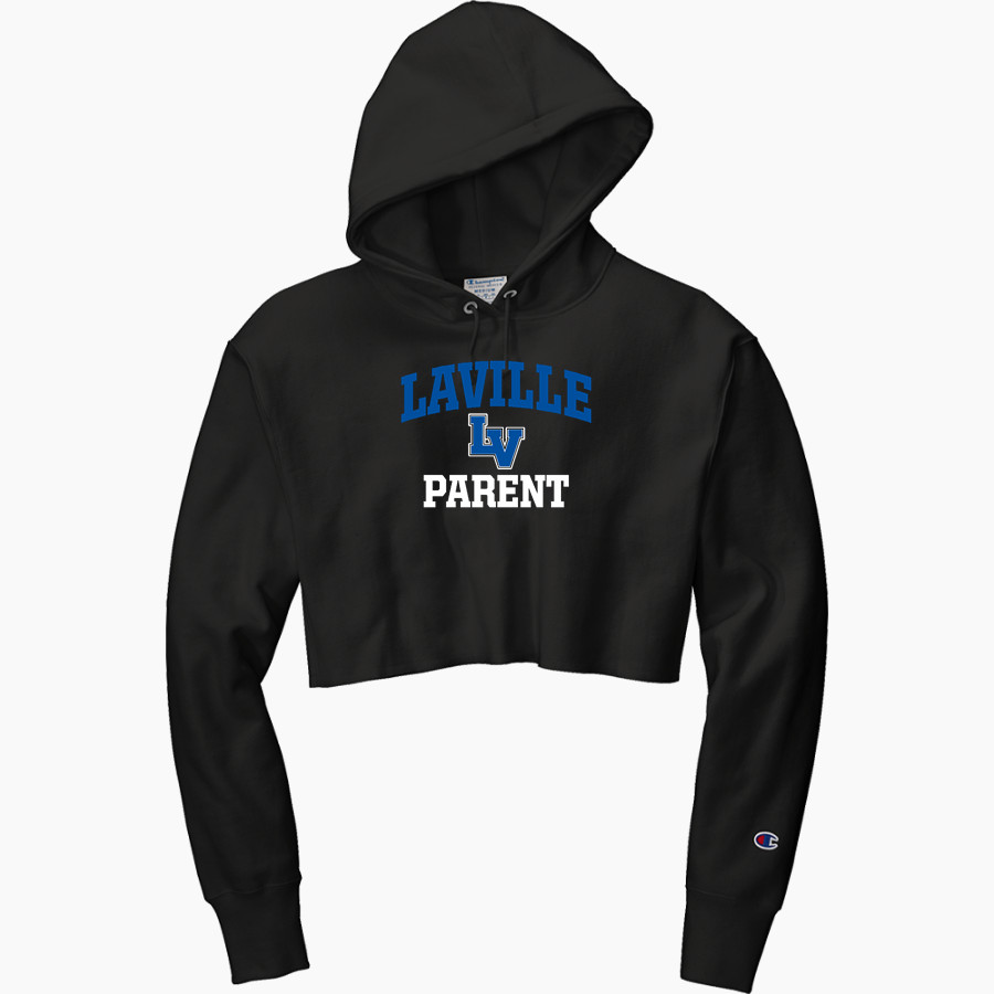 LAVILLE HIGH SCHOOL LANCERS <span class="pdp-name-mascot">LAVILLE LANCERS</span> Champion Women's Reverse Weave Cropped Cut-Off Hooded Sweatshirt