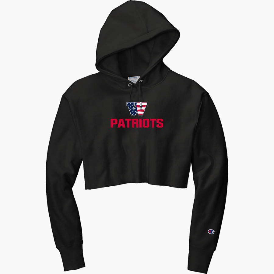 THOMAS S WOOTTON HIGH SCHOOL PATRIOTS <span class="pdp-name-mascot">THOMAS S WOOTTON PATRIOTS</span> Champion Women's Reverse Weave Cropped Cut-Off Hooded Sweatshirt
