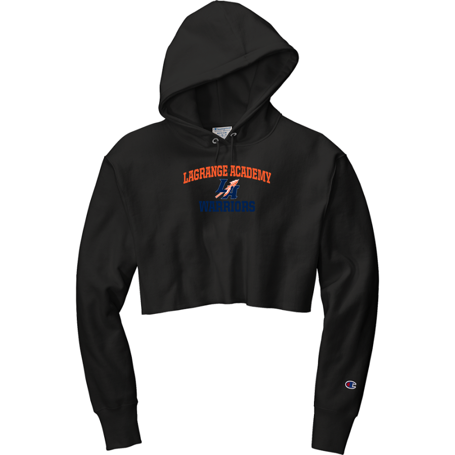 LaGrange Academy Warriors <span class="pdp-name-mascot">LaGrange Academy Warriors</span> Champion Women's Reverse Weave Cropped Cut-Off Hooded Sweatshirt