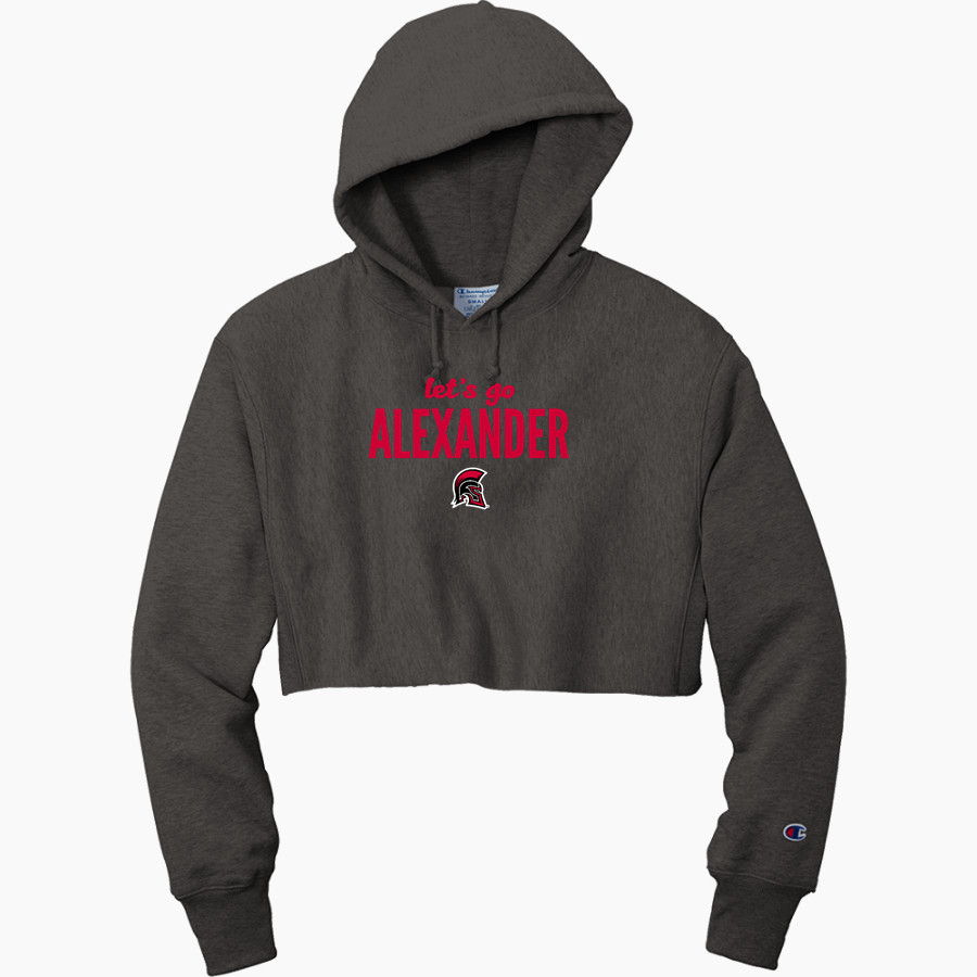 Alexander Spartans <span class="pdp-name-mascot">Alexander Spartans</span> Champion Women's Reverse Weave Cropped Cut-Off Hooded Sweatshirt