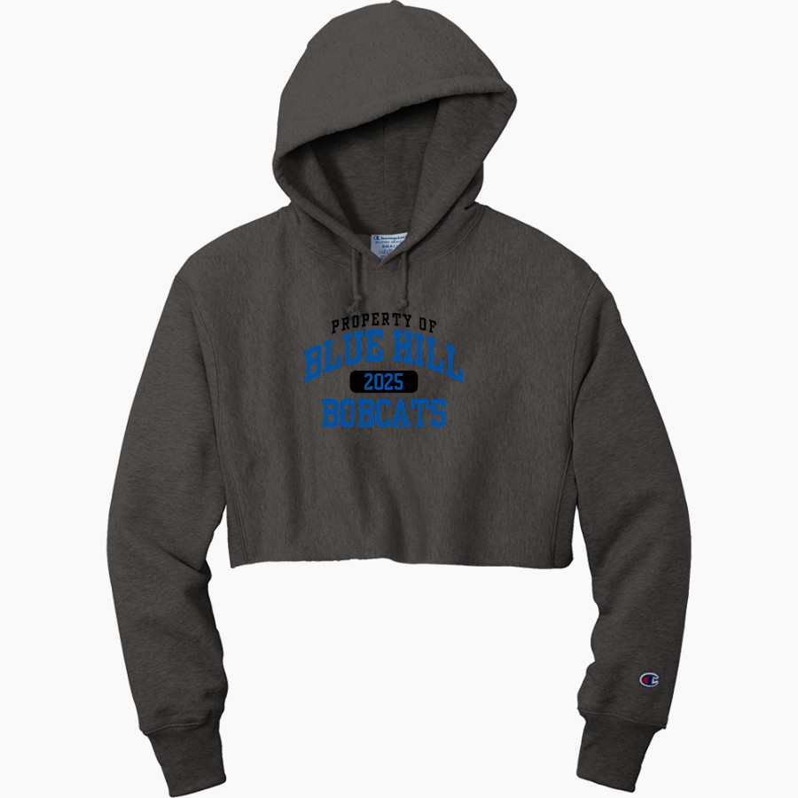 Blue Hill Bobcats <span class="pdp-name-mascot">Blue Hill Community School District Bobcats</span> Champion Women's Reverse Weave Cropped Cut-Off Hooded Sweatshirt