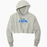 Crow Tigers <span class="pdp-name-mascot">Crow Middle School Tigers</span> Champion Women's Reverse Weave Cropped Cut-Off Hooded Sweatshirt Front Thumbnail