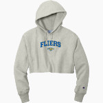 CLYDE HIGH SCHOOL FLIERS <span class="pdp-name-mascot">CLYDE FLIERS</span> Champion Women's Reverse Weave Cropped Cut-Off Hooded Sweatshirt Front Thumbnail