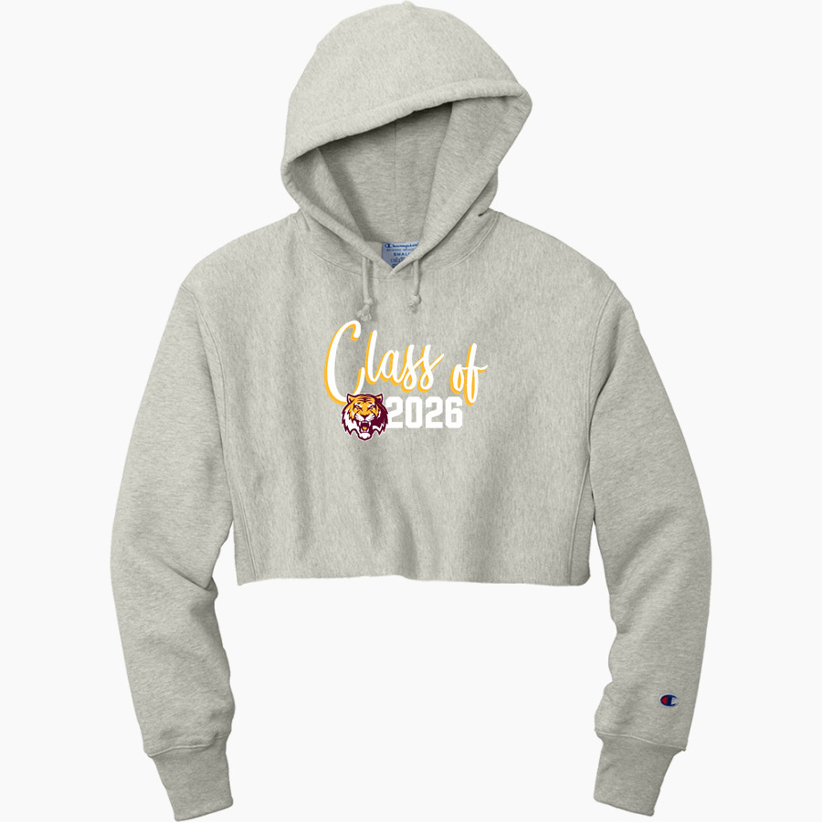 STATEN ISLAND ACADEMY The Official Store of the Tigers <span class="pdp-name-mascot">STATEN ISLAND ACADEMY TIGERS</span> Champion Women's Reverse Weave Cropped Cut-Off Hooded Sweatshirt