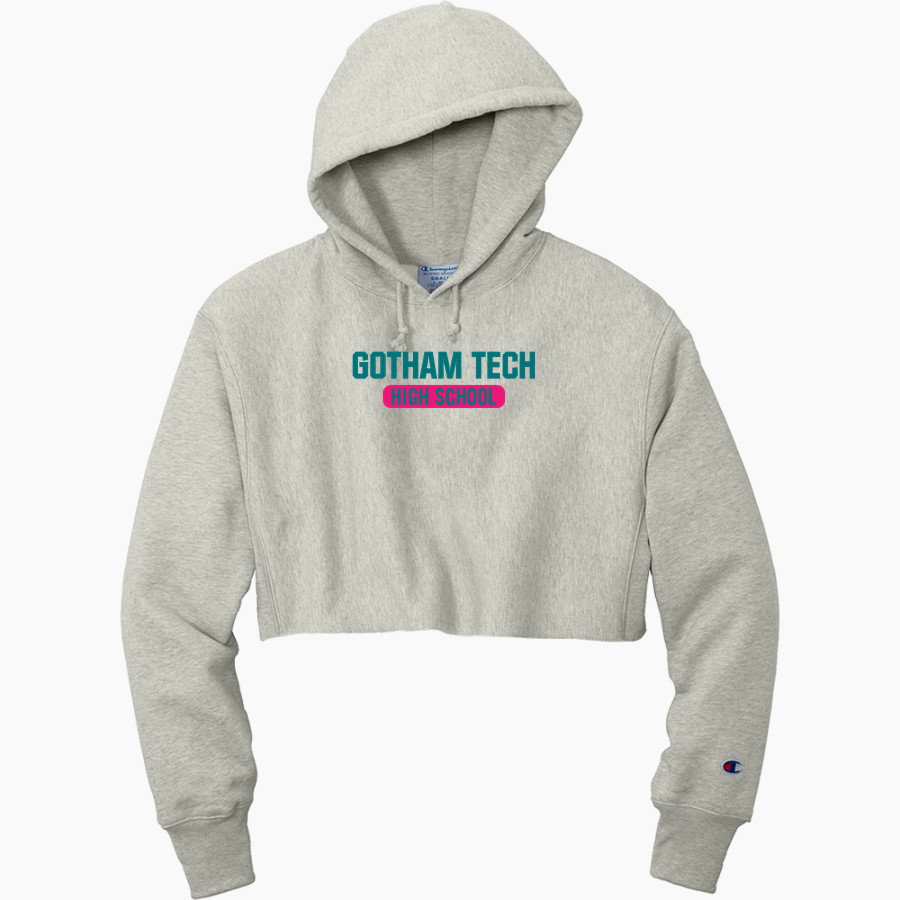 Gotham Tech Gargoyles <span class="pdp-name-mascot">Gotham Tech High School Gargoyles</span> Champion Women's Reverse Weave Cropped Cut-Off Hooded Sweatshirt