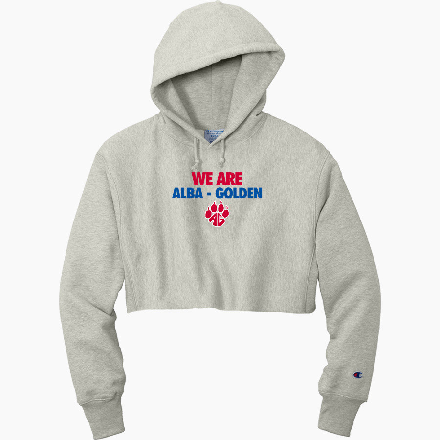 ALBA-GOLDEN HIGH SCHOOL PANTHERS <span class="pdp-name-mascot">ALBA - GOLDEN PANTHERS</span> Champion Women's Reverse Weave Cropped Cut-Off Hooded Sweatshirt