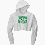 EVERGREEN PARK HIGH SCHOOL MUSTANGS <span class="pdp-name-mascot">EVERGREEN PARK MUSTANGS</span> Champion Women's Reverse Weave Cropped Cut-Off Hooded Sweatshirt Front Thumbnail