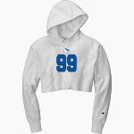 ROCKY BAYOU CHRISTIAN SCHOOL KNIGHTS <span class="pdp-name-mascot">ROCKY BAYOU KNIGHTS</span> Champion Women's Reverse Weave Cropped Cut-Off Hooded Sweatshirt Front Thumbnail