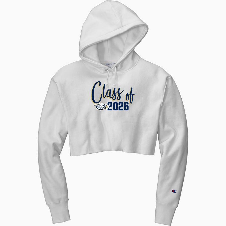 BETHPAGE HIGH SCHOOL GOLDEN EAGLES <span class="pdp-name-mascot">BETHPAGE GOLDEN EAGLES</span> Champion Women's Reverse Weave Cropped Cut-Off Hooded Sweatshirt