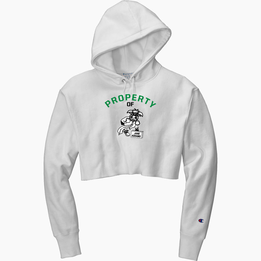 Jane Addams Business Career Center Executives <span class="pdp-name-mascot">Jane Addams Business Career Center Executives</span> Champion Women's Reverse Weave Cropped Cut-Off Hooded Sweatshirt