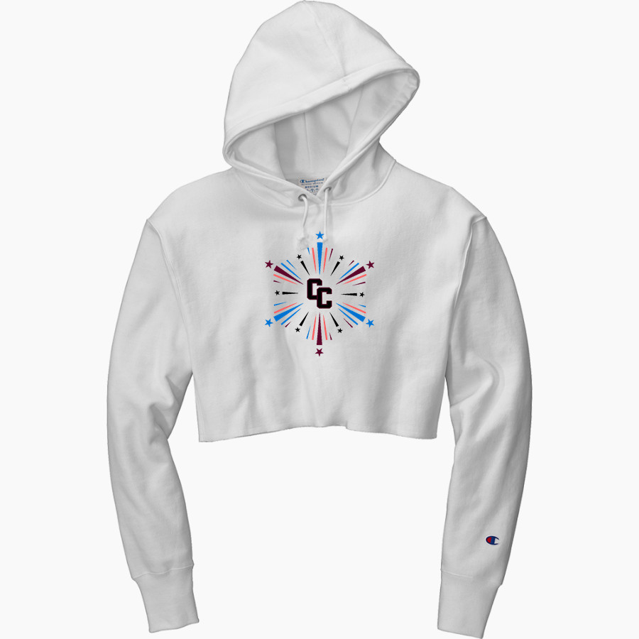 Cove Creek Raiders <span class="pdp-name-mascot">Cove Creek Elementary School Raiders</span> Champion Women's Reverse Weave Cropped Cut-Off Hooded Sweatshirt