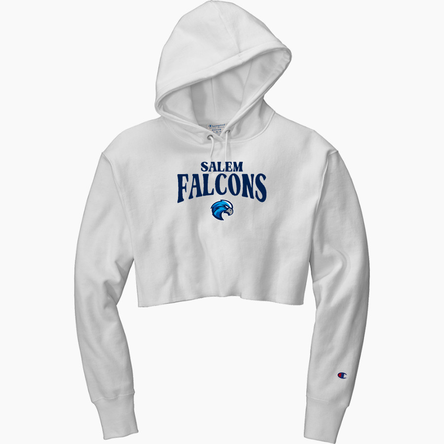 Salem Falcons <span class="pdp-name-mascot">Salem School District Falcons</span> Champion Women's Reverse Weave Cropped Cut-Off Hooded Sweatshirt