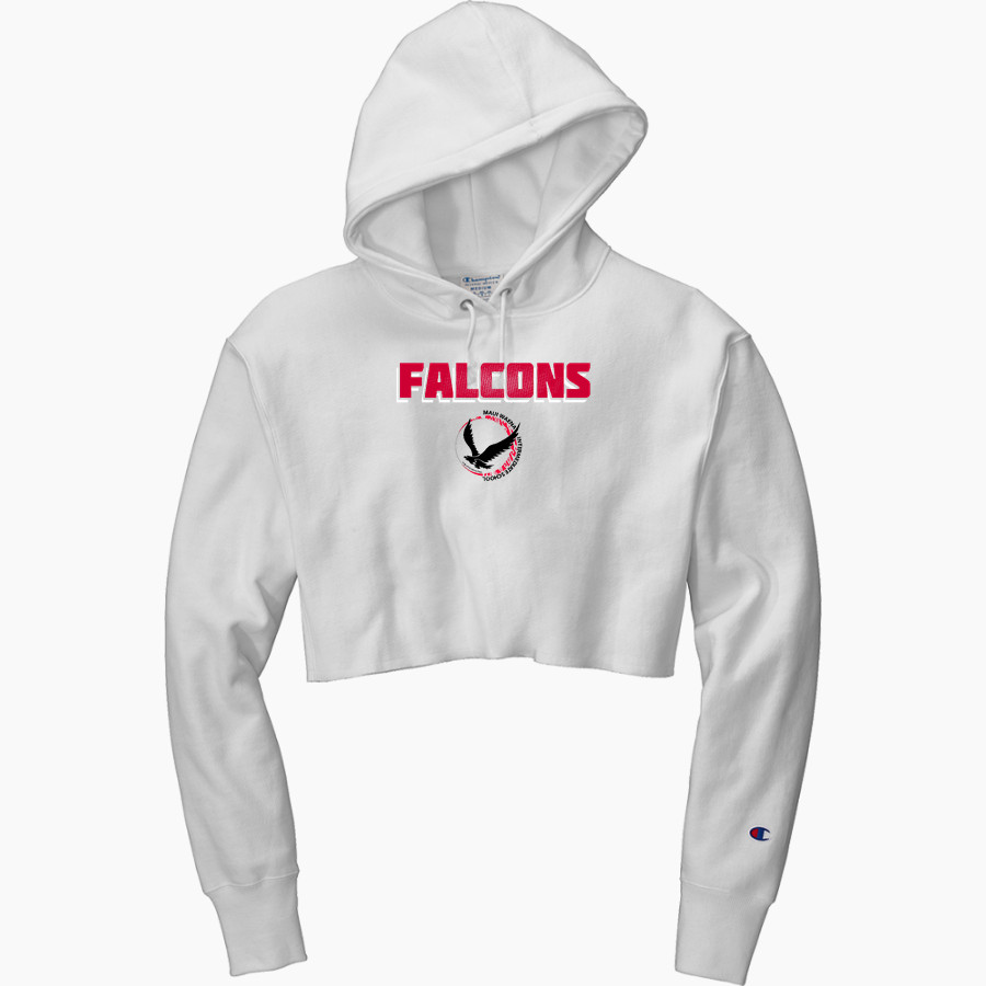 Maui Waena Intermediate Falcons <span class="pdp-name-mascot">Maui Waena Intermediate Falcons</span> Champion Women's Reverse Weave Cropped Cut-Off Hooded Sweatshirt