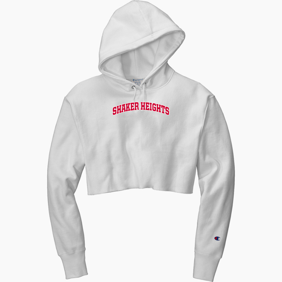 Shaker Heights Schools <span class="pdp-name-mascot">Shaker Heights</span> Champion Women's Reverse Weave Cropped Cut-Off Hooded Sweatshirt