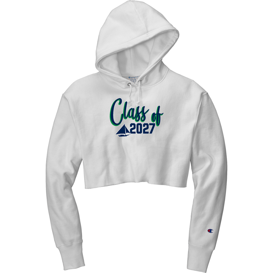Chesapeake College Skipjacks <span class="pdp-name-mascot">Chesapeake Skipjacks</span> Champion Women's Reverse Weave Cropped Cut-Off Hooded Sweatshirt