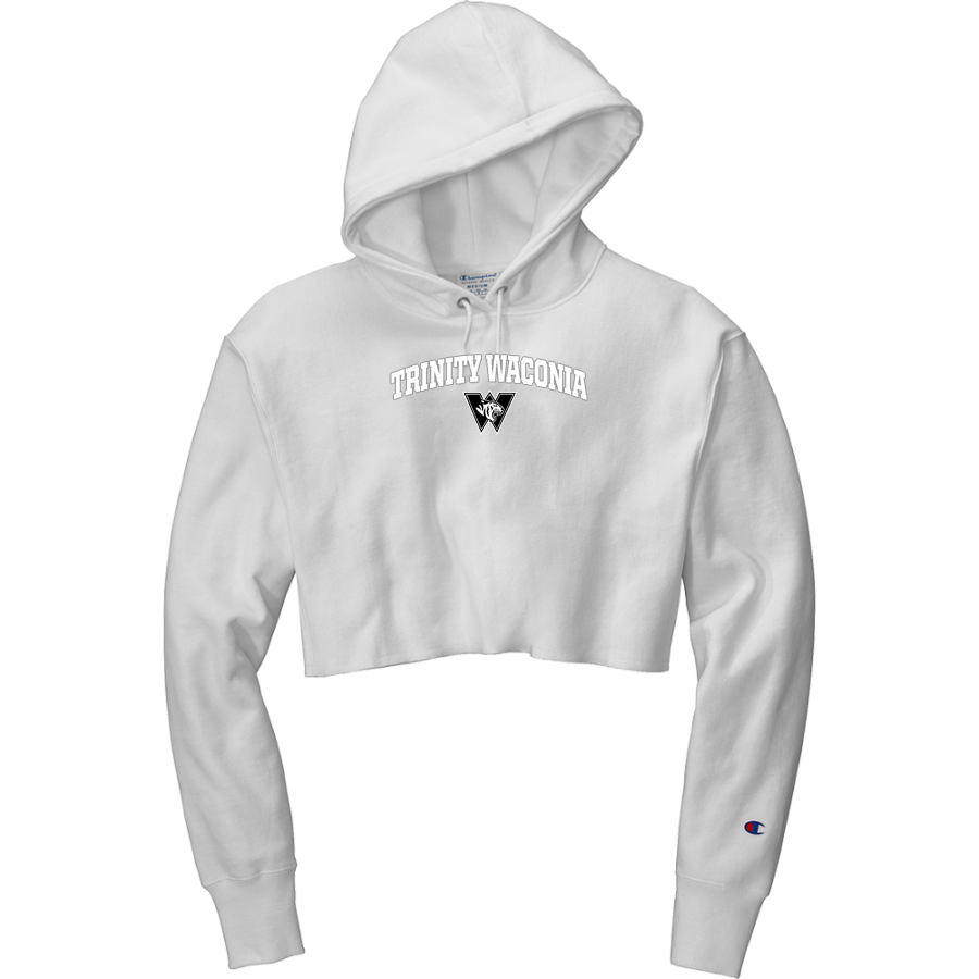 Trinity Waconia Tigers <span class="pdp-name-mascot">Trinity Wachovia Tigers</span> Champion Women's Reverse Weave Cropped Cut-Off Hooded Sweatshirt
