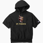 St. FRANCIS HIGH SCHOOL GOLDEN KNIGHTS <span class="pdp-name-mascot">SAINT FRANCIS GOLDEN KNIGHTS</span> Champion Men's Reverse Weave Short Sleeve Hooded Sweatshirt Front Thumbnail