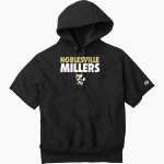 NOBLESVILLE MILLERS stronger together Champion Men's Reverse Weave Short Sleeve Hooded Sweatshirt Front Thumbnail