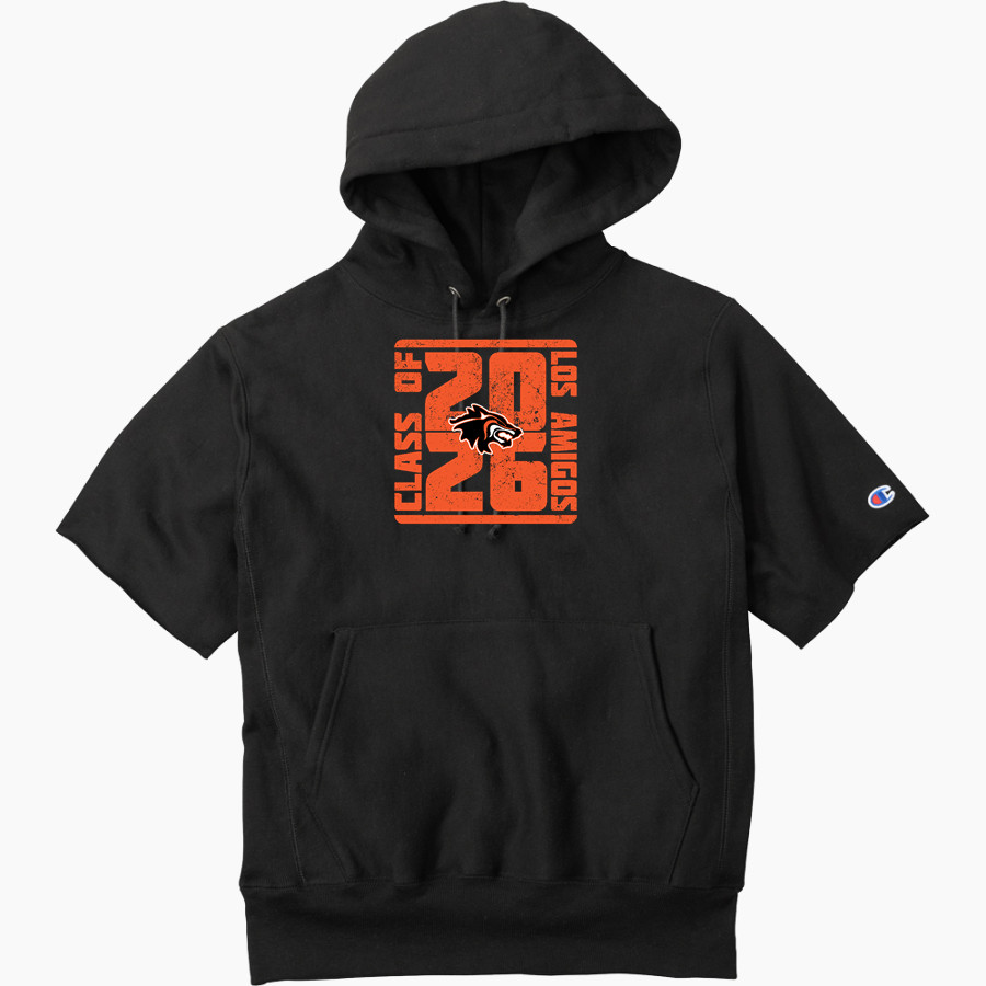 LOS AMIGOS HIGH SCHOOL LOBOS <span class="pdp-name-mascot">LOS AMIGOS LOBOS</span> Champion Men's Reverse Weave Short Sleeve Hooded Sweatshirt