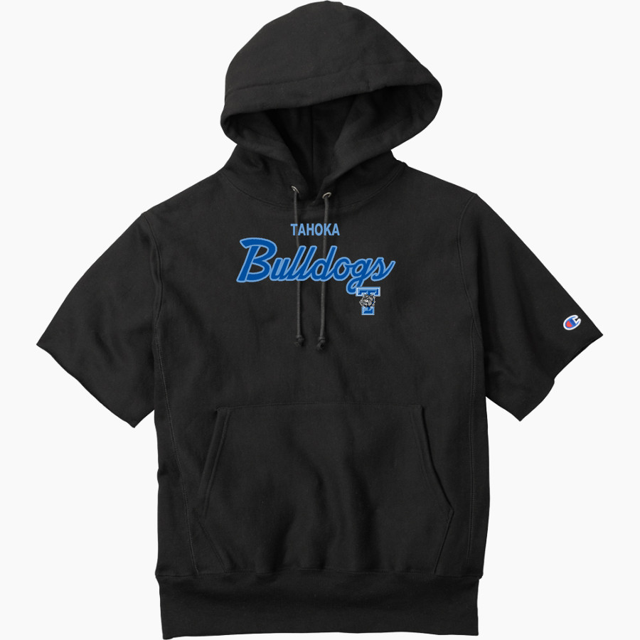 TAHOKA HIGH SCHOOL BULLDOGS <span class="pdp-name-mascot">TAHOKA BULLDOGS</span> Champion Men's Reverse Weave Short Sleeve Hooded Sweatshirt