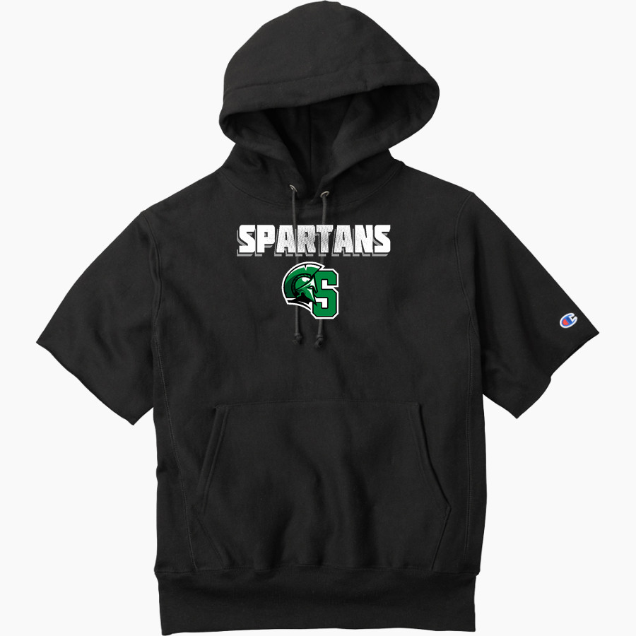 Calvary Christian Spartans <span class="pdp-name-mascot">Calvary Christian Spartans</span> Champion Men's Reverse Weave Short Sleeve Hooded Sweatshirt