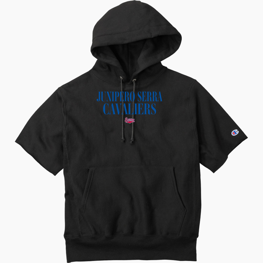 Junipero Serra Cavaliers Champion Men's Reverse Weave Short Sleeve Hooded Sweatshirt