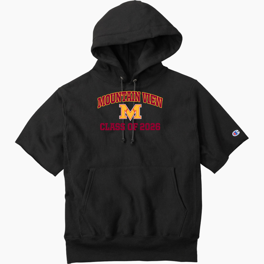 MOUNTAIN VIEW HIGH SCHOOL BRUINS Champion Men's Reverse Weave Short Sleeve Hooded Sweatshirt