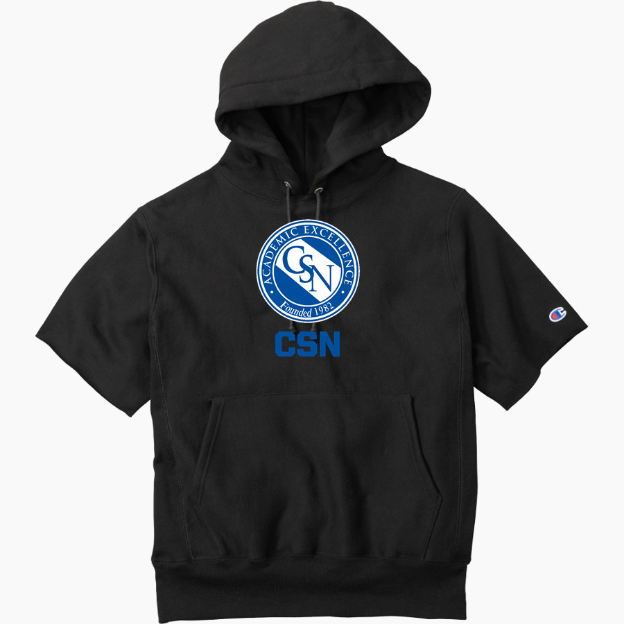 Csn Rashid Store Champion Men's Reverse Weave Short Sleeve Hooded Sweatshirt - CSN ...